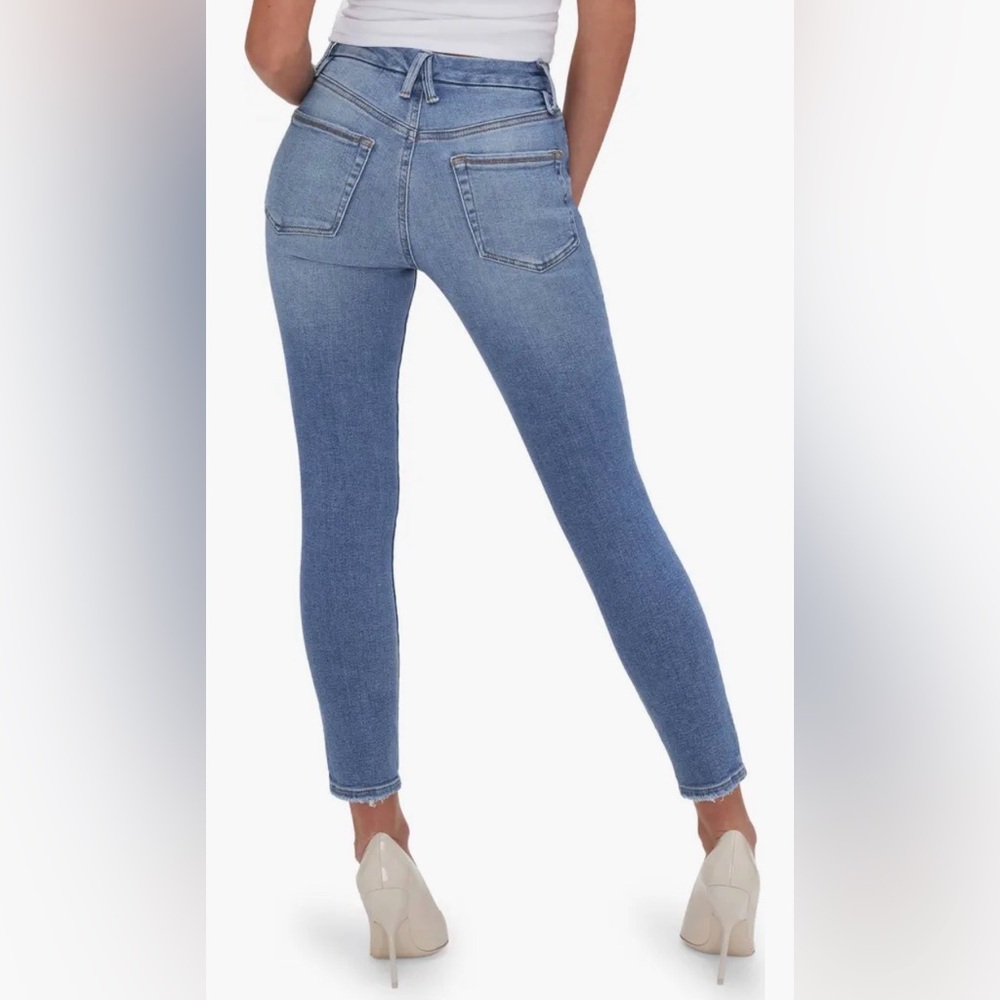Good American ripped skinny jeans Stretchy, shaping, slimming. Medium blue 12/31 - Picture 2 of 11